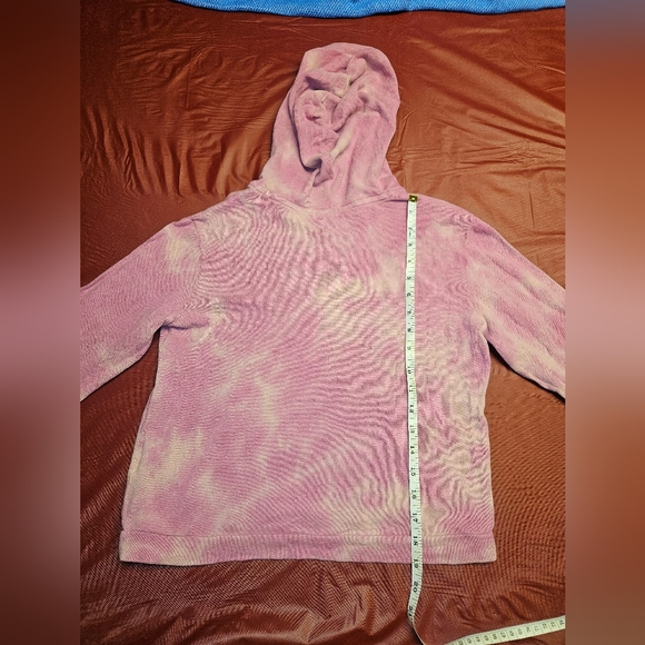 Volcom "Lived In Lounge" Cropped Hoodie  New szXS Pink Tie-Dye LtWt - Picture 2 of 6